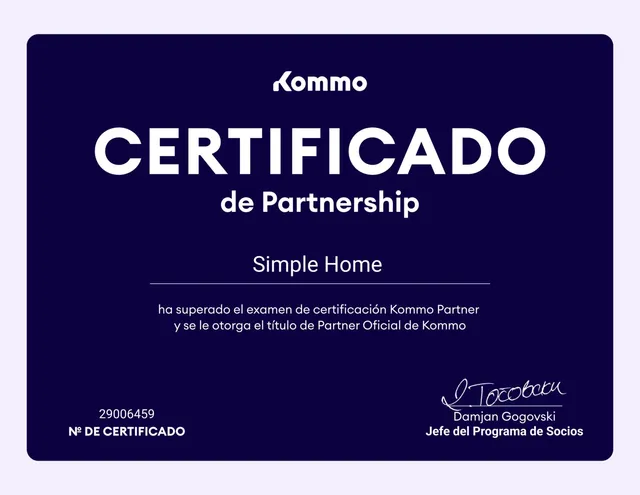 Ampliar certificado kommo
